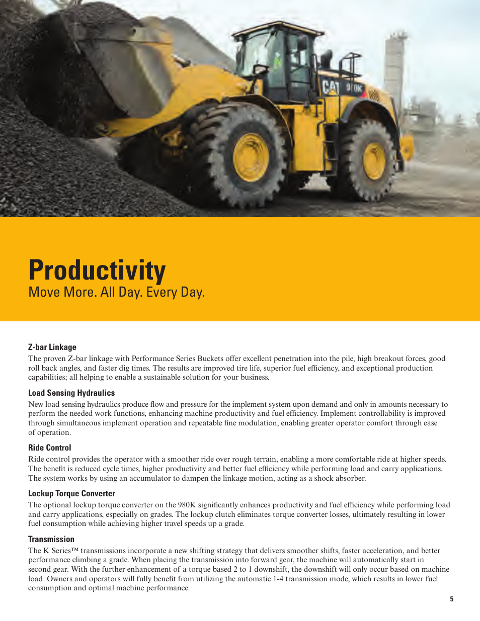 Productivity, Move more. all day. every day | Milton CAT 980K User Manual | Page 5 / 24