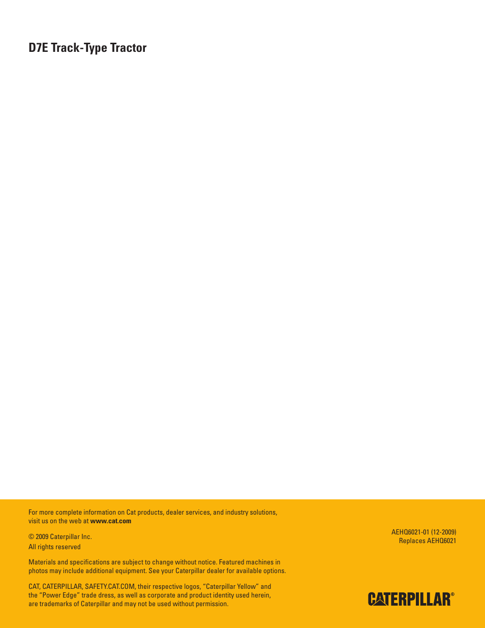 D7e track-type tractor | Milton CAT D7E User Manual | Page 16 / 16