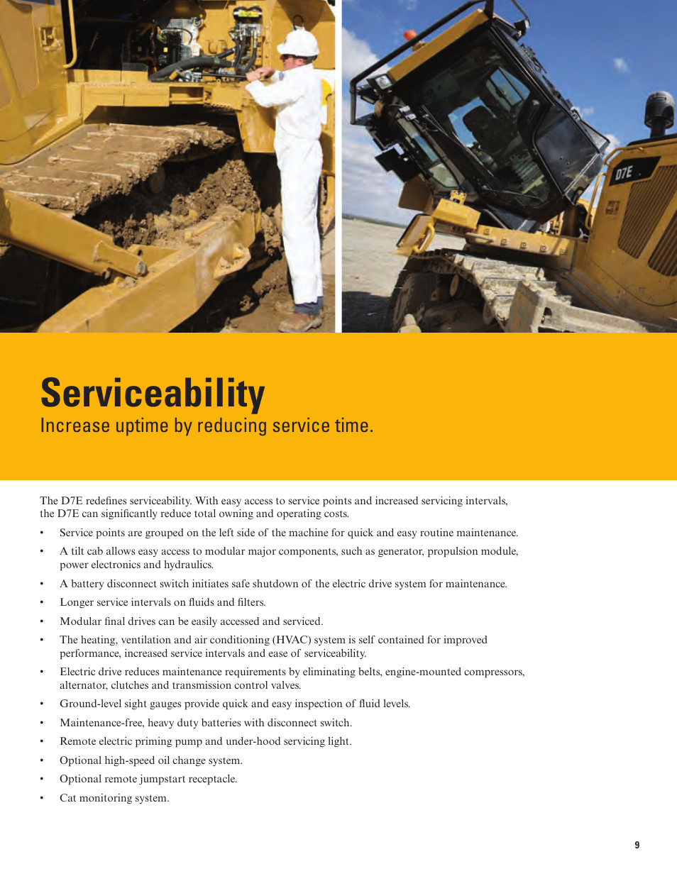 Serviceability, Increase uptime by reducing service time | Milton CAT D7E User Manual | Page 9 / 16