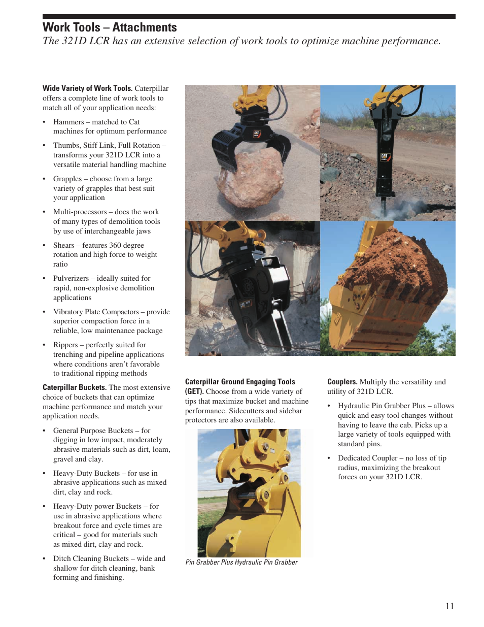 Work tools – attachments | Milton CAT 321 D LCR User Manual | Page 11 / 28