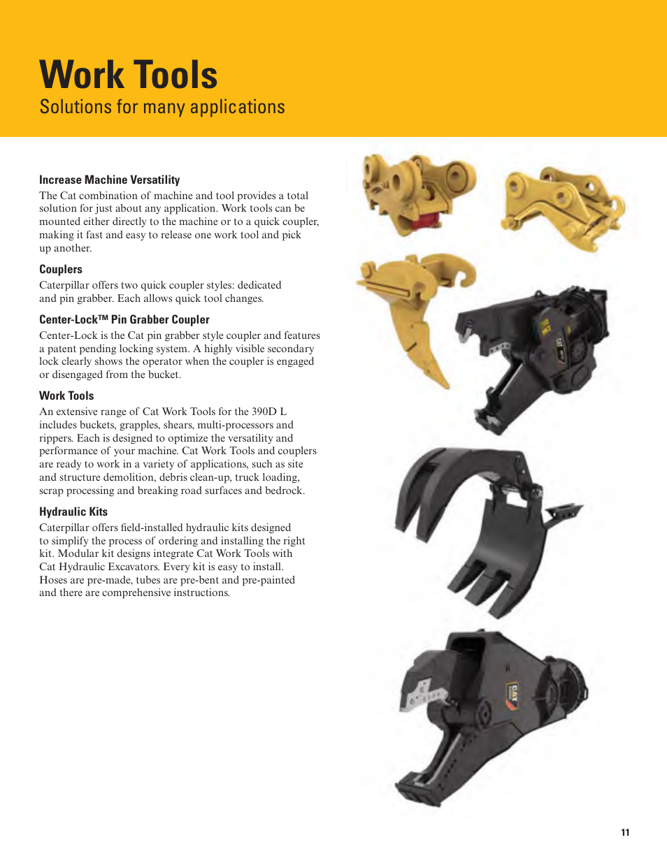 Work tools, Solutions for many applications | Milton CAT 390D L User Manual | Page 11 / 28