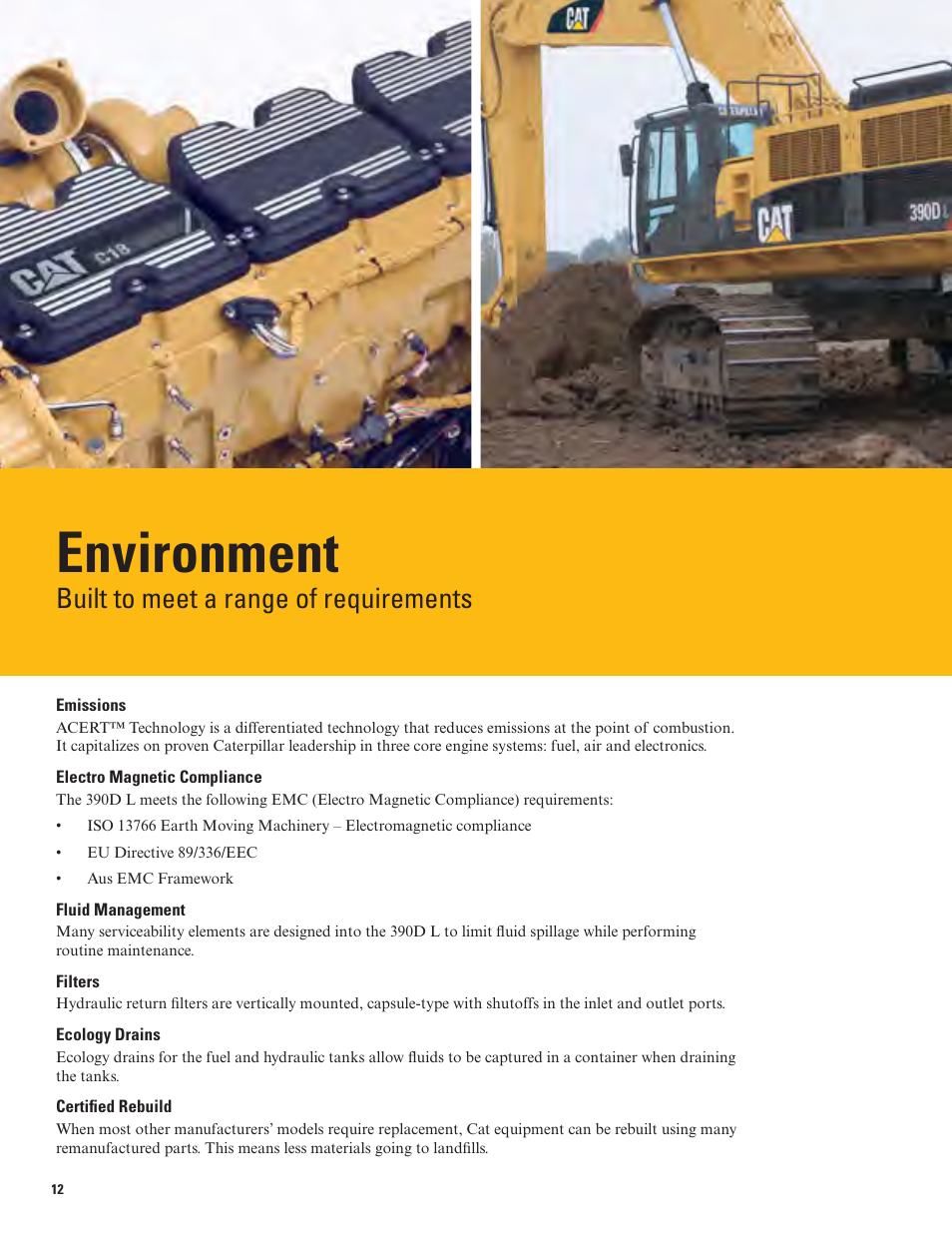 Environment, Built to meet a range of requirements | Milton CAT 390D L User Manual | Page 12 / 28