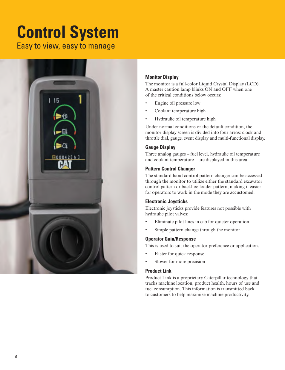 Control system, Easy to view, easy to manage | Milton CAT 390D L User Manual | Page 6 / 28