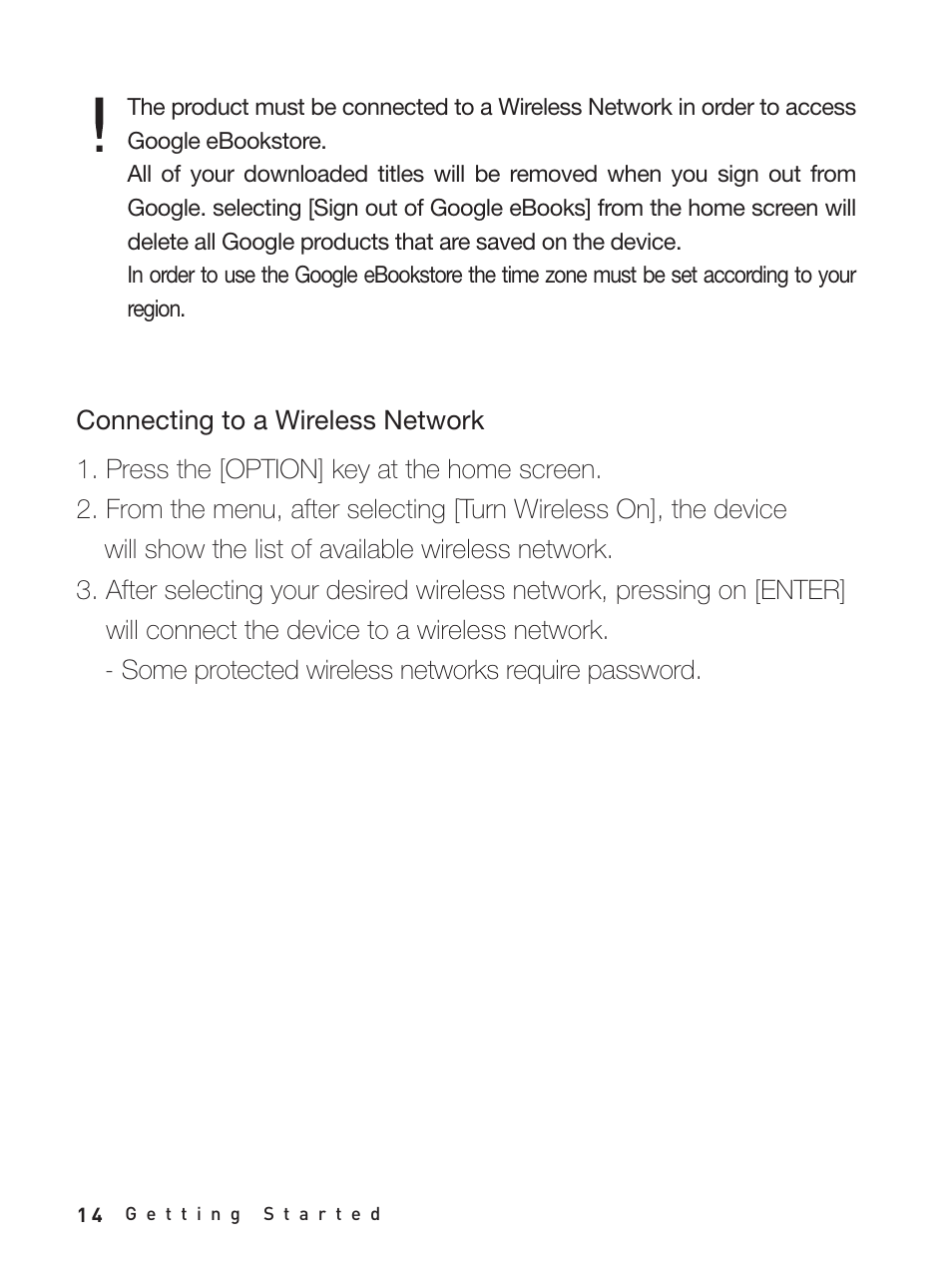 Connecting to a wireless network | iRiver Story HD User Manual | Page 14 / 40