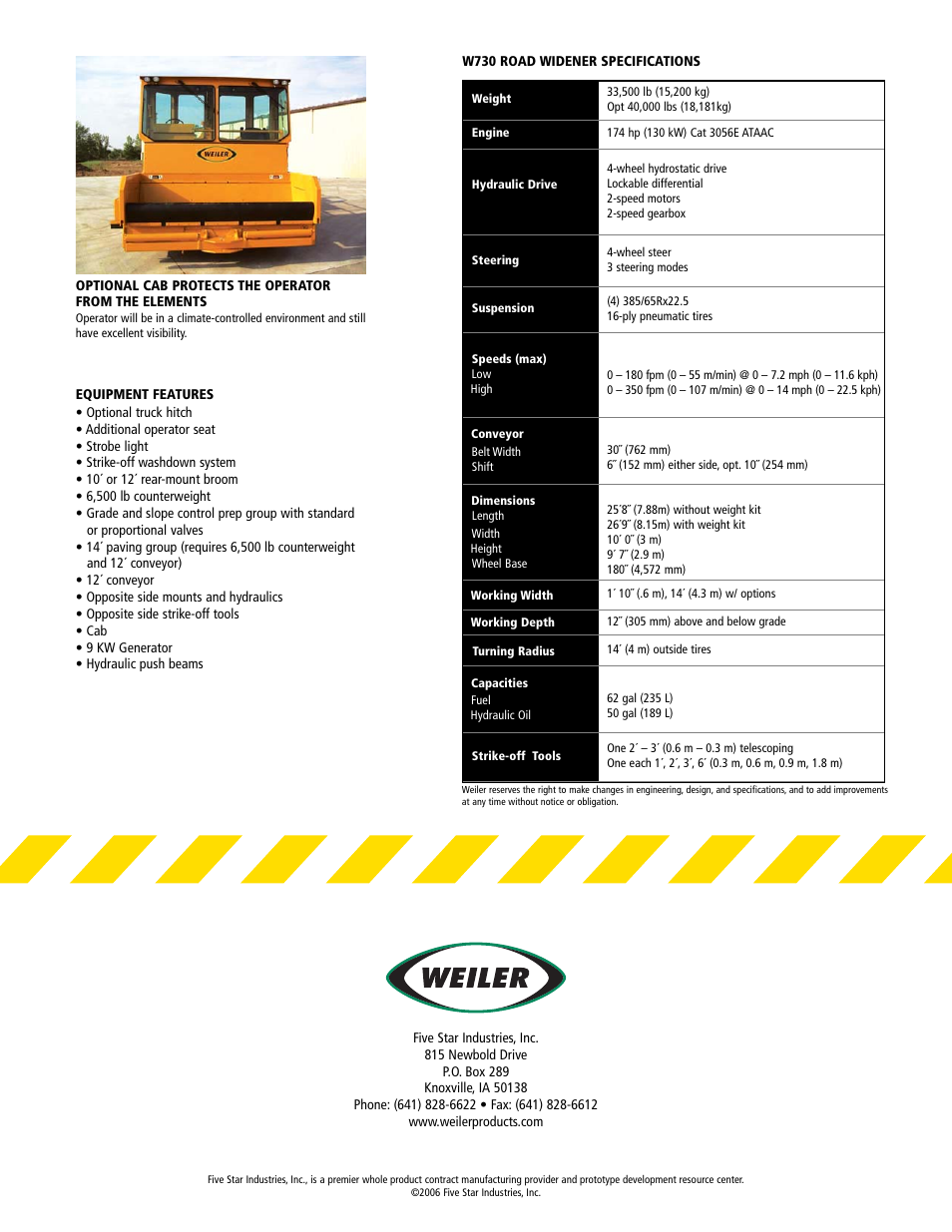 Milton CAT Weiler W730 User Manual | Page 4 / 4