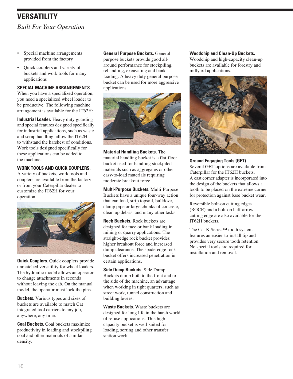 Versatility, Built for your operation | Milton CAT IT62H User Manual | Page 10 / 28