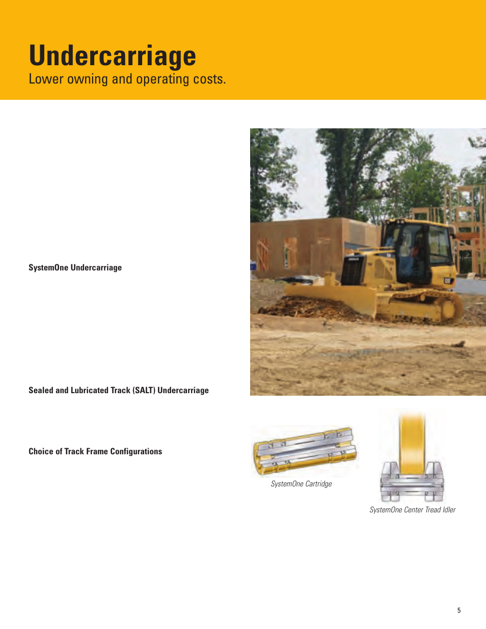 Undercarriage, Lower owning and operating costs | Milton CAT D3K User Manual | Page 5 / 16