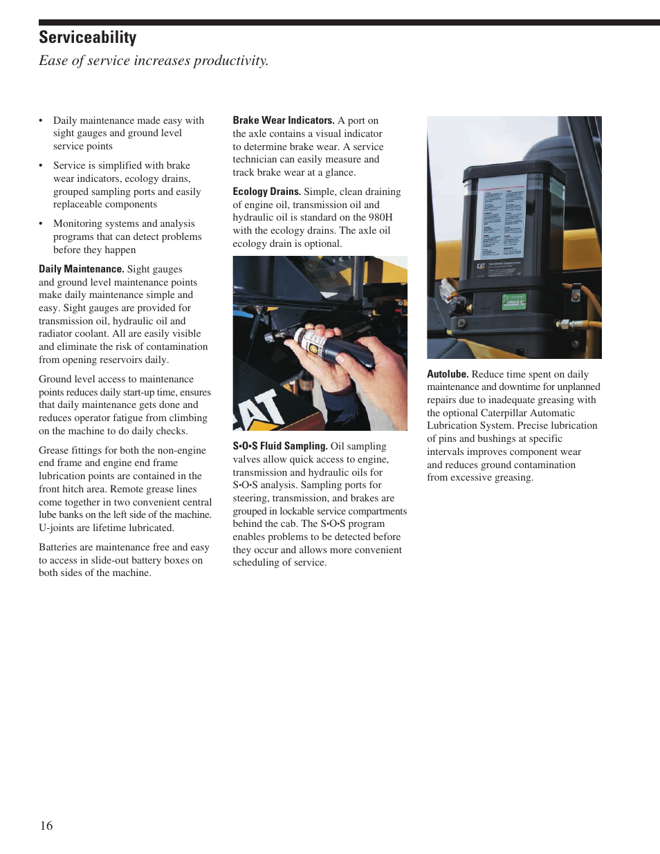 Serviceability, Ease of service increases productivity | Milton CAT 980H User Manual | Page 16 / 28