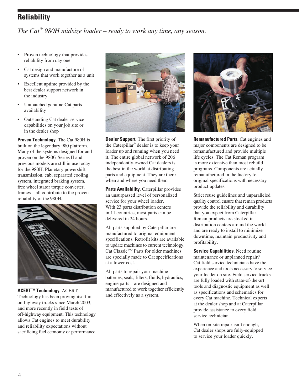 Reliability, The cat | Milton CAT 980H User Manual | Page 4 / 28