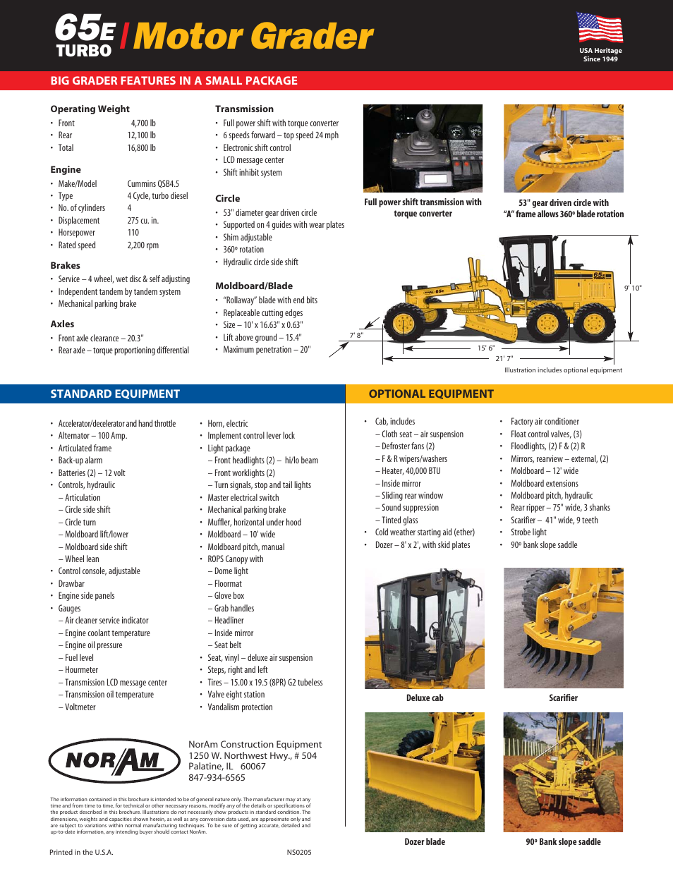 Motor grader, Turbo | Milton CAT 65E User Manual | Page 2 / 2