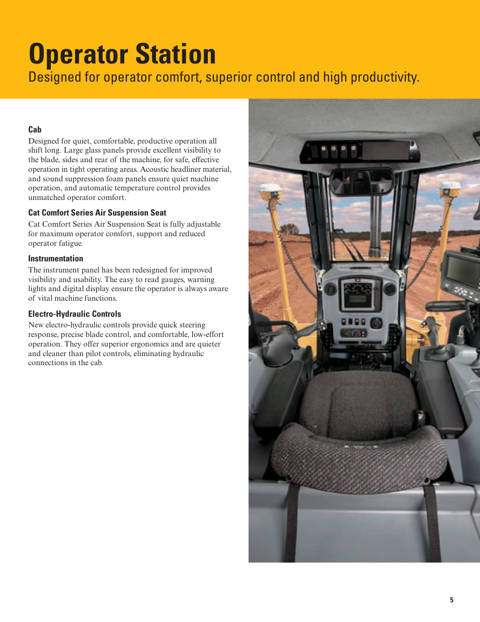 Operator station | Milton CAT D6N User Manual | Page 5 / 16