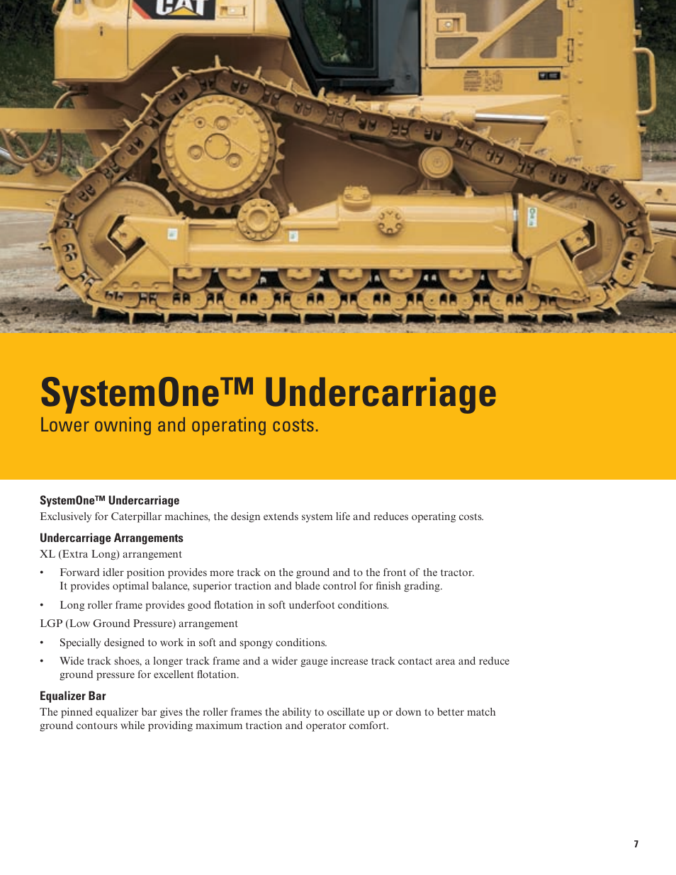 Systemone™ undercarriage, Lower owning and operating costs | Milton CAT D6N User Manual | Page 7 / 16