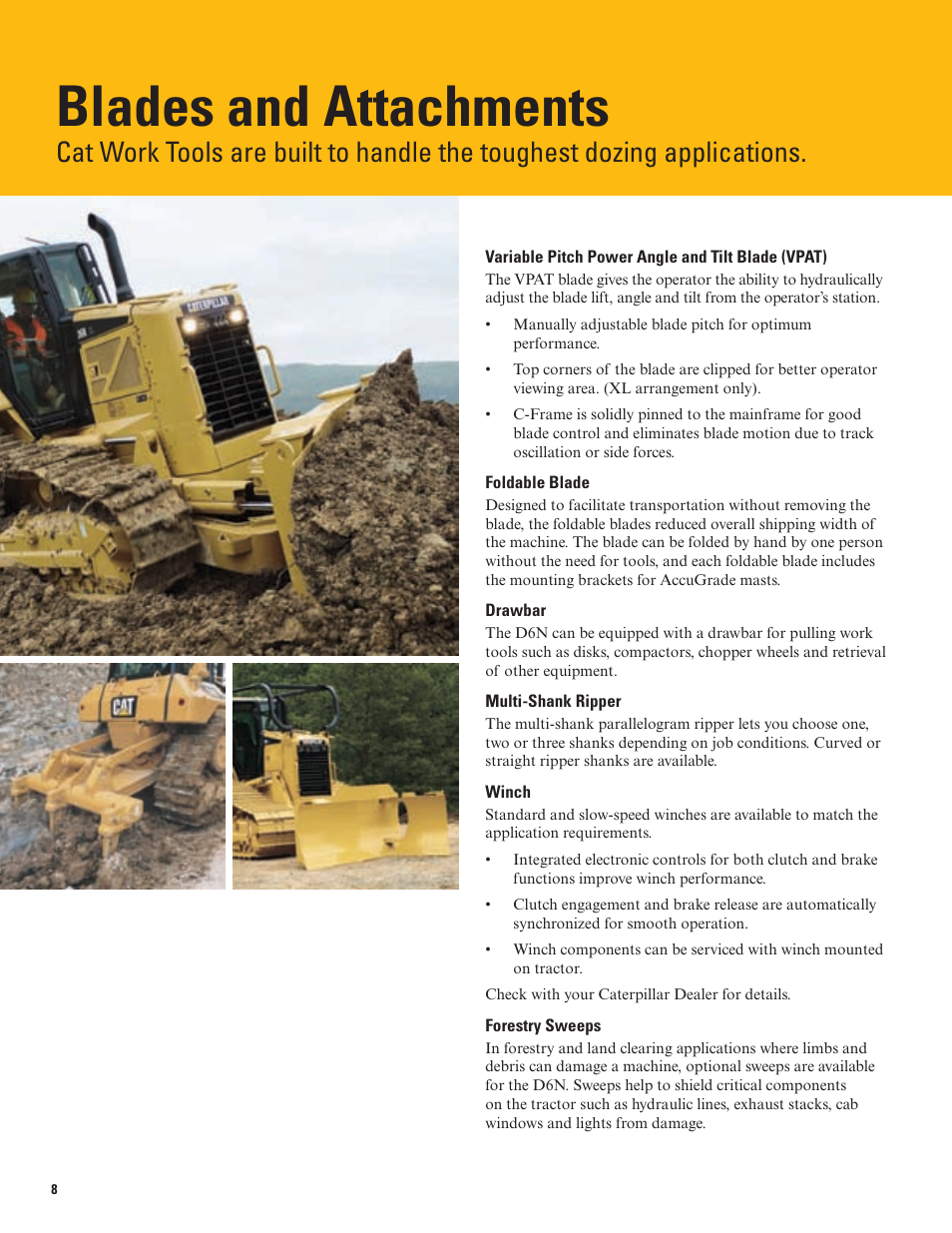 Blades and attachments | Milton CAT D6N User Manual | Page 8 / 16