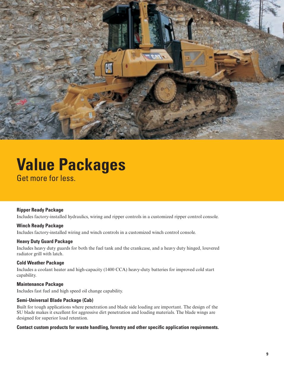 Value packages, Get more for less | Milton CAT D6N User Manual | Page 9 / 16