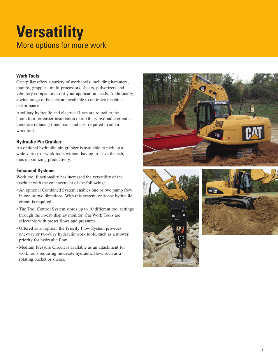 Versatility, More options for more work | Milton CAT 312D L User Manual | Page 7 / 24