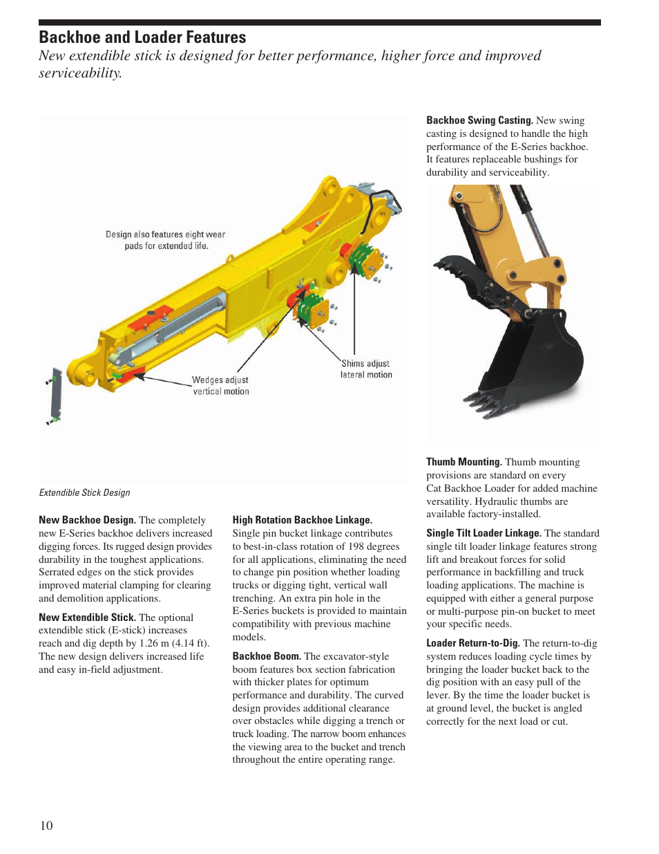 Backhoe and loader features | Milton CAT 450E User Manual | Page 10 / 24