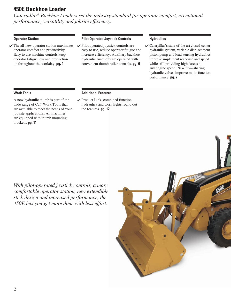 450e backhoe loader, Caterpillar | Milton CAT 450E User Manual | Page 2 / 24