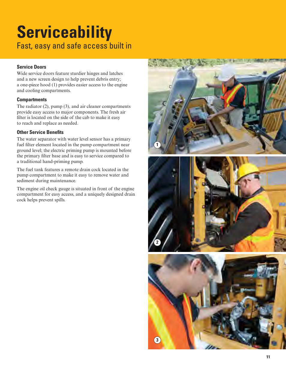 Serviceability, Fast, easy and safe access built in | Milton CAT 312E User Manual | Page 11 / 36