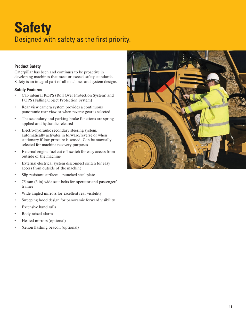 Safety, Designed with safety as the first priority | Milton CAT 740 User Manual | Page 11 / 20