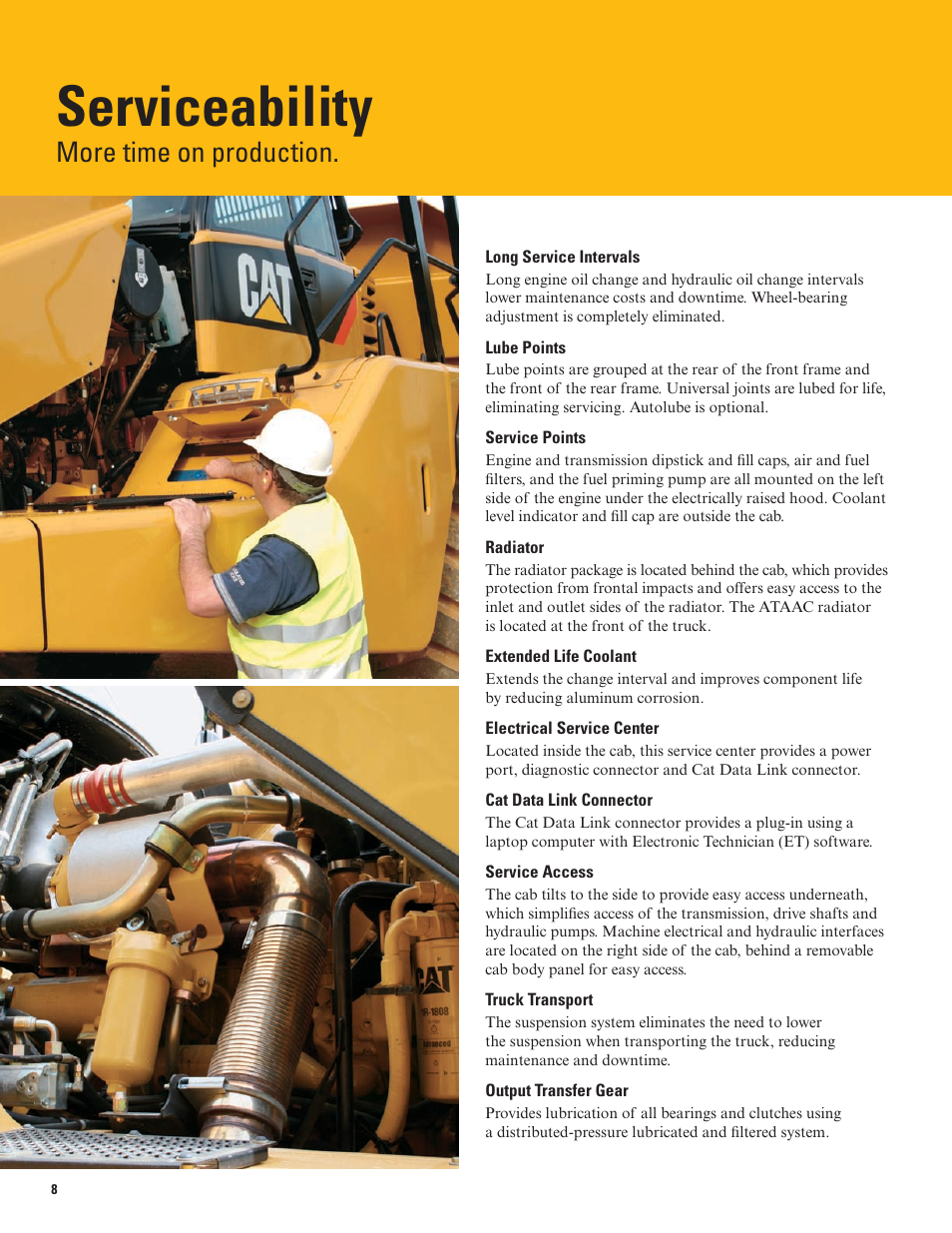 Serviceability, More time on production | Milton CAT 740 User Manual | Page 8 / 20