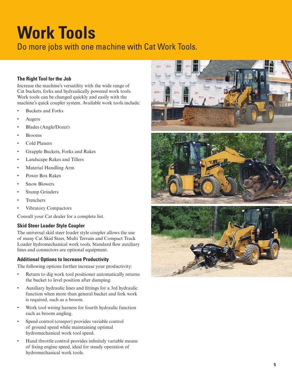 Work tools, Do more jobs with one machine with cat work tools | Milton CAT 904H User Manual | Page 5 / 12