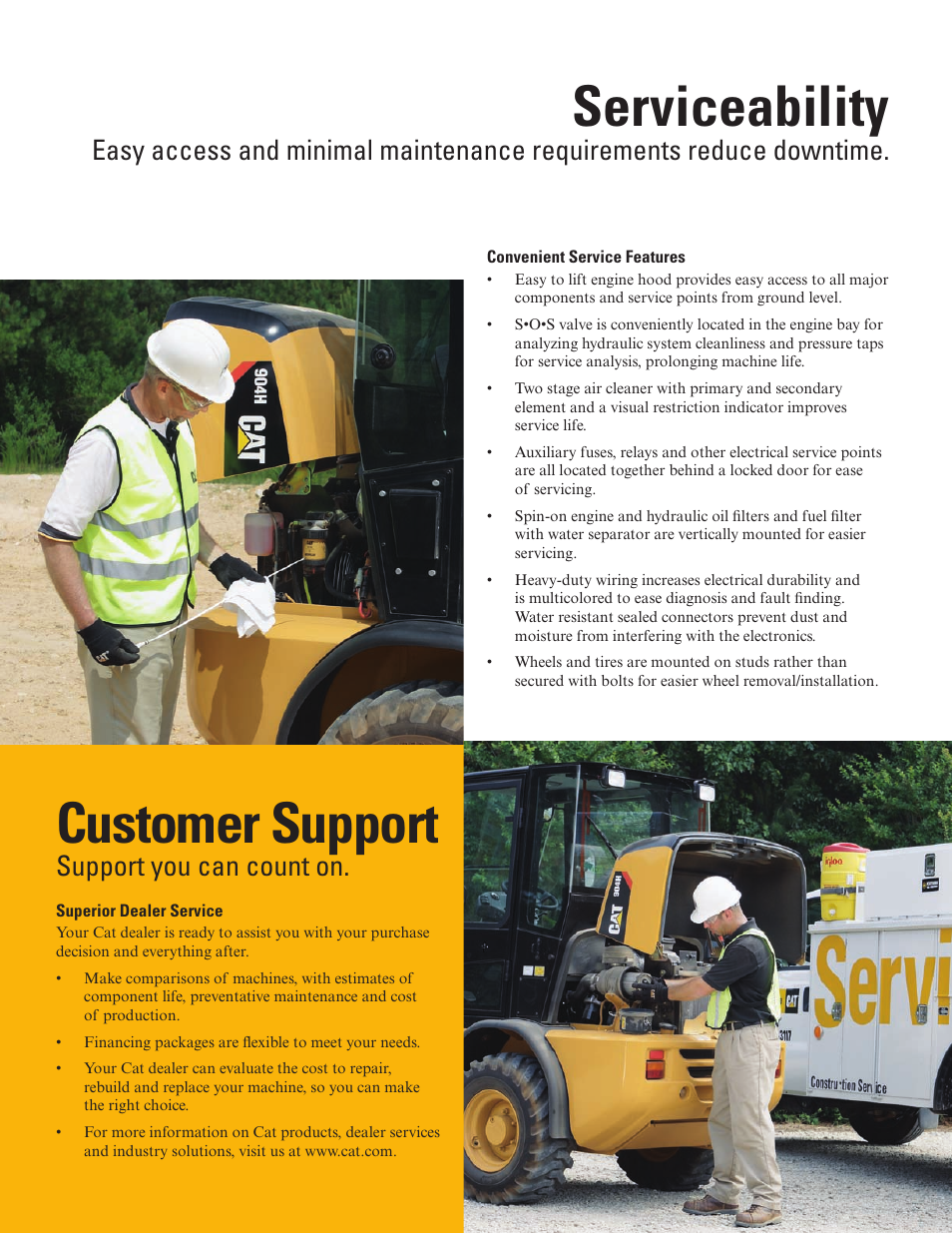 Serviceability, Customer support, Support you can count on | Milton CAT 904H User Manual | Page 6 / 12