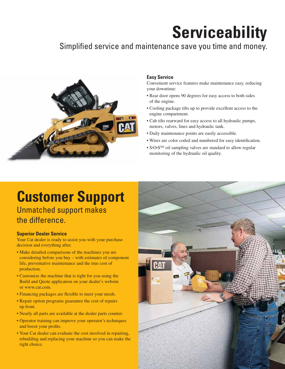 Serviceability, Customer support, 3implil | 5nmatched | Milton CAT 299C User Manual | Page 7 / 12