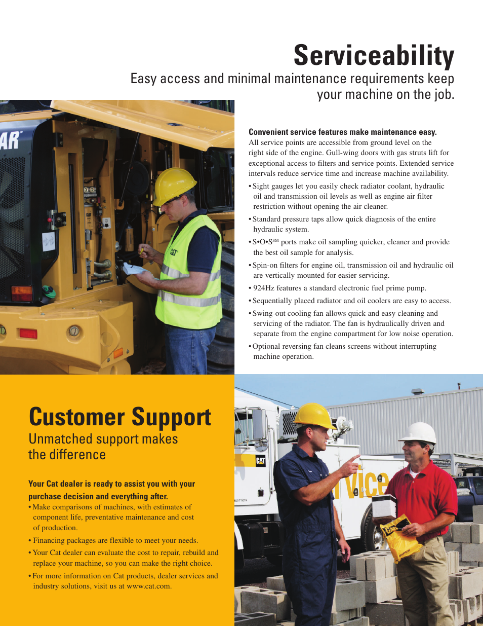 Serviceability, Customer support, Unmatched support makes the difference | Milton CAT 924Hz User Manual | Page 7 / 16