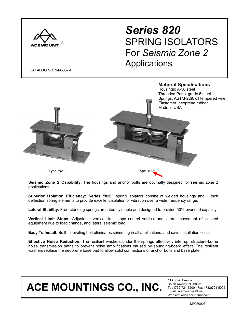 Milton CAT C32 Spring Isolators User Manual | 2 pages