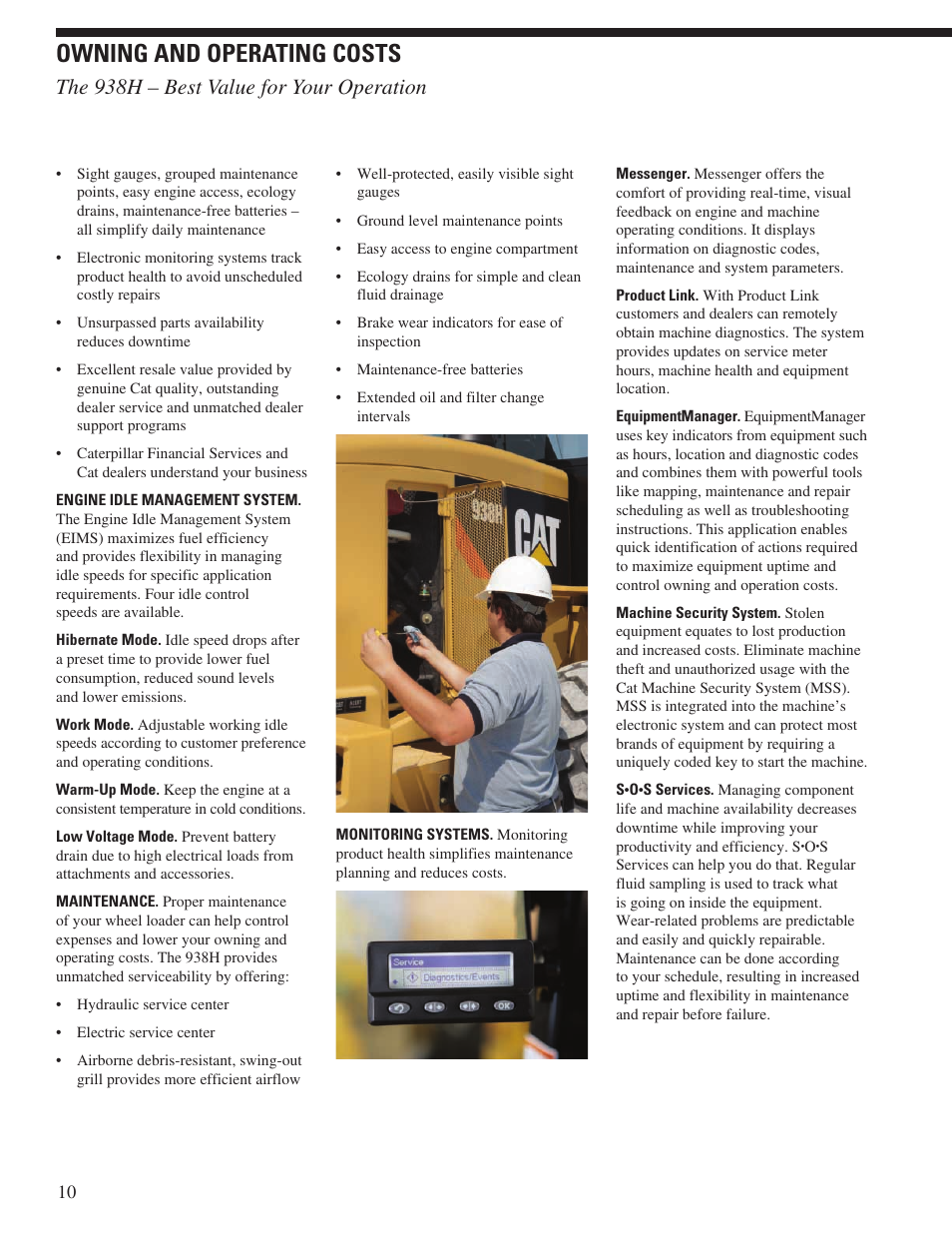Owning and operating costs, The 938h – best value for your operation | Milton CAT 938H User Manual | Page 10 / 24