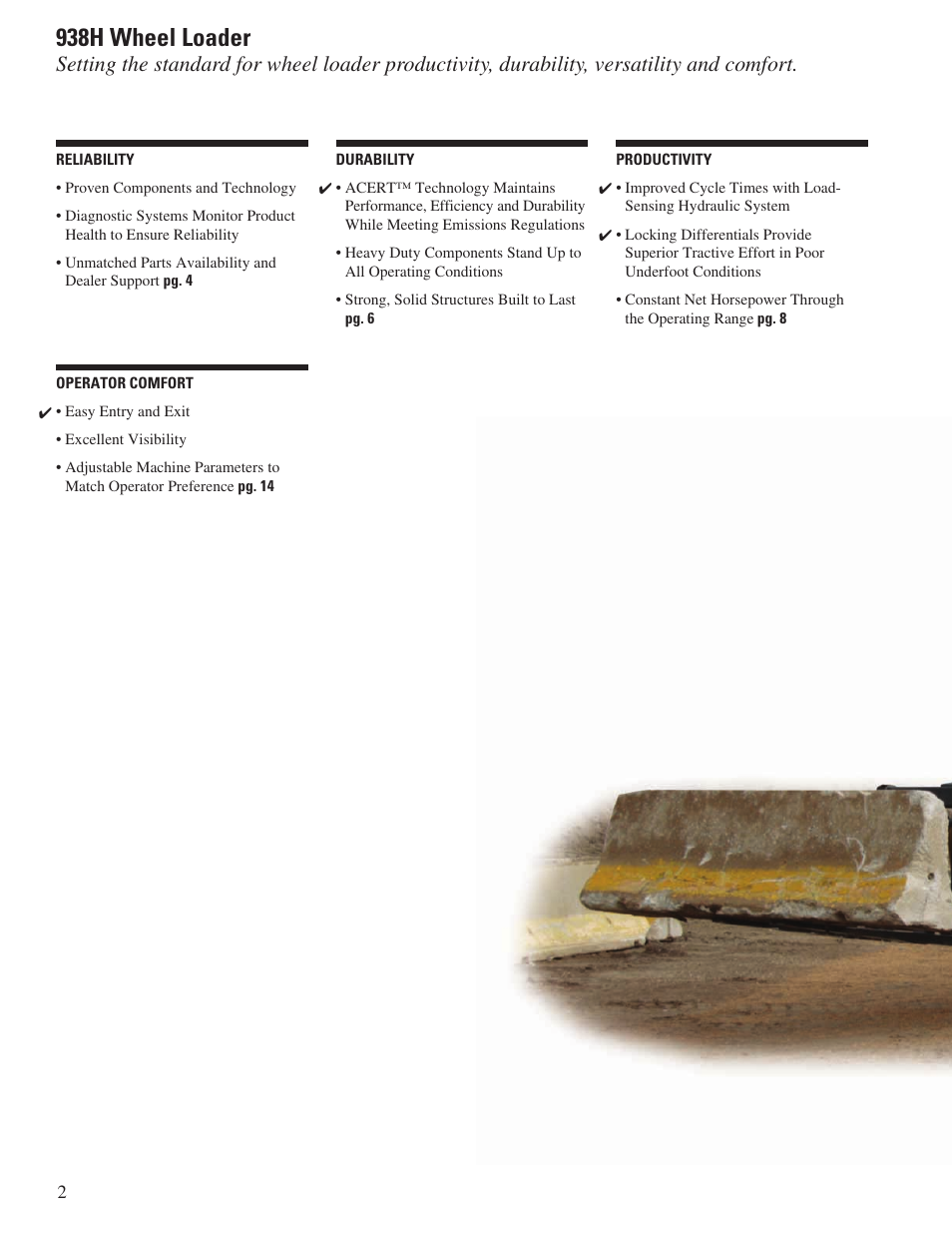 938h wheel loader | Milton CAT 938H User Manual | Page 2 / 24