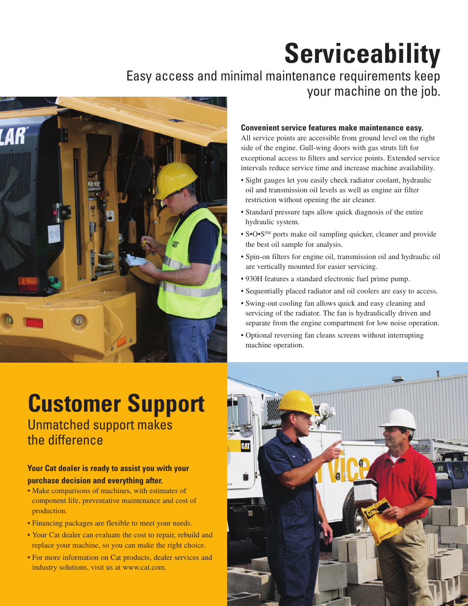 Serviceability, Customer support, Unmatched support makes the difference | Milton CAT 930H User Manual | Page 8 / 20