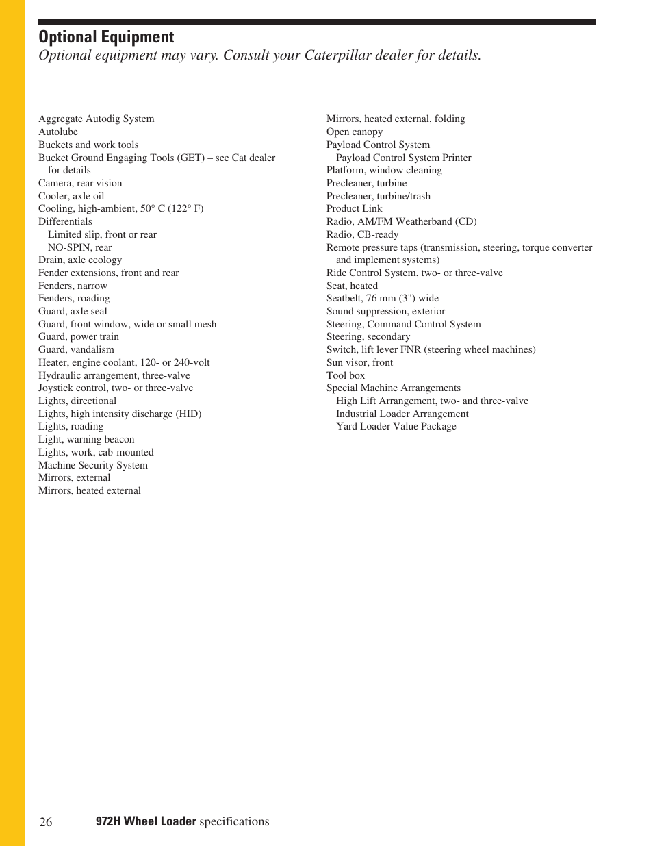 Optional equipment | Milton CAT 972H User Manual | Page 26 / 28