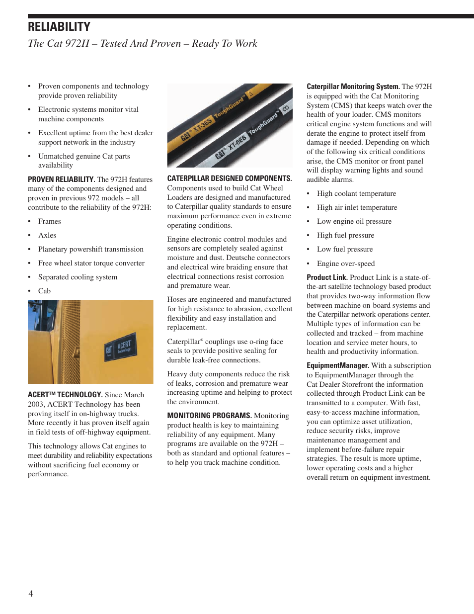 Reliability, The cat 972h – tested and proven – ready to work | Milton CAT 972H User Manual | Page 4 / 28