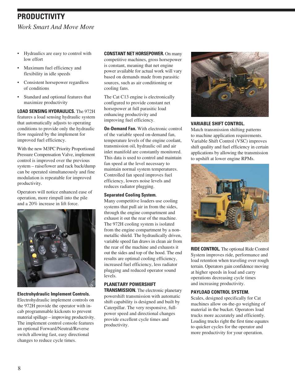 Productivity, Work smart and move more | Milton CAT 972H User Manual | Page 8 / 28