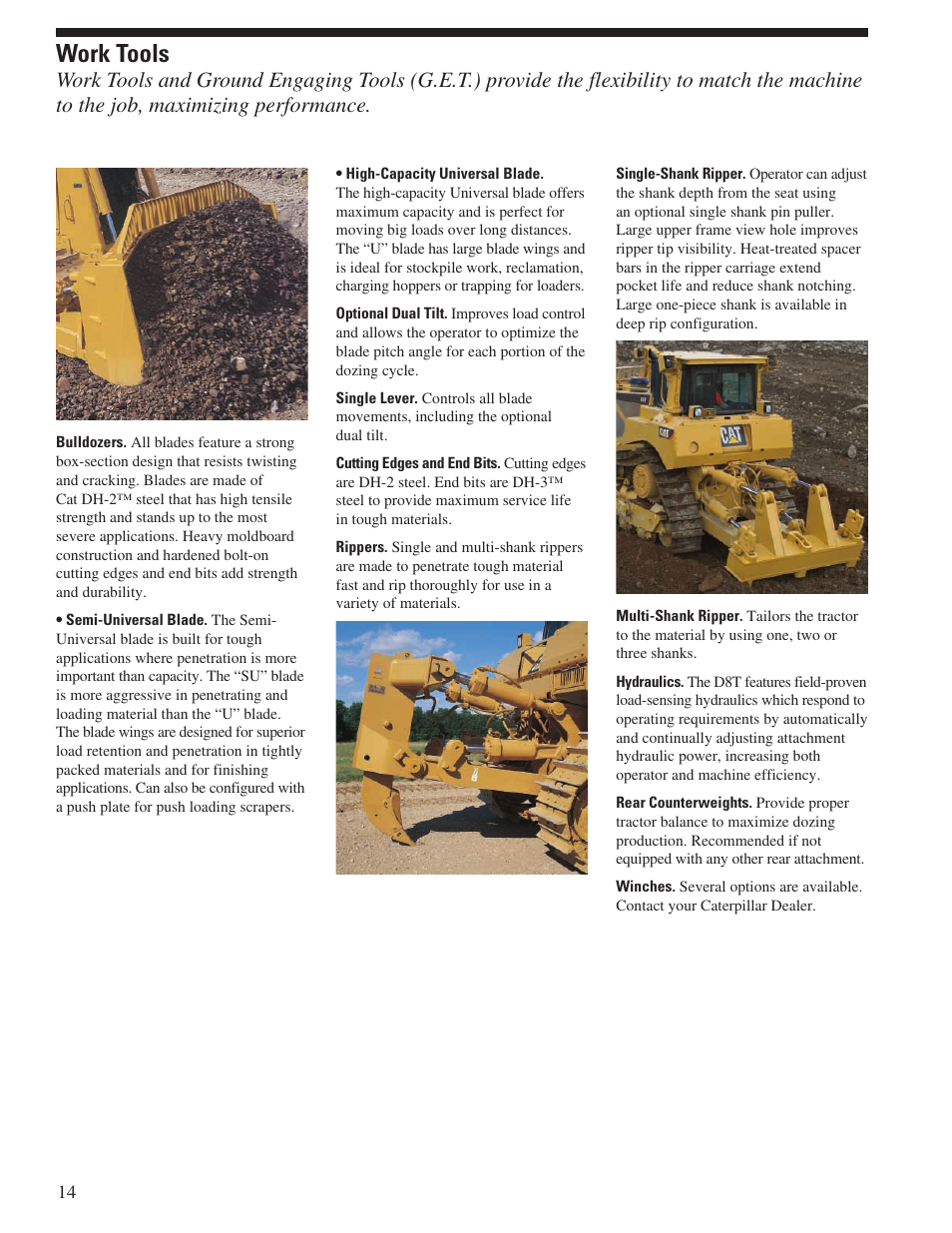 Work tools | Milton CAT D8T User Manual | Page 14 / 24