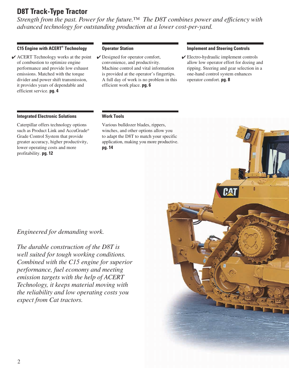 D8t track-type tractor | Milton CAT D8T User Manual | Page 2 / 24