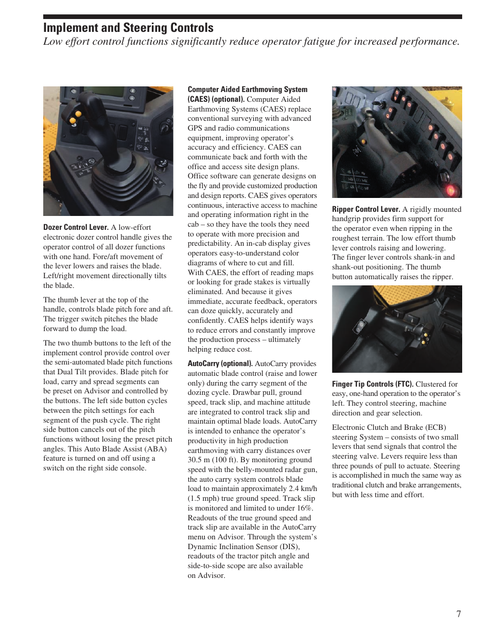 Implement and steering controls | Milton CAT D11T CD User Manual | Page 7 / 28