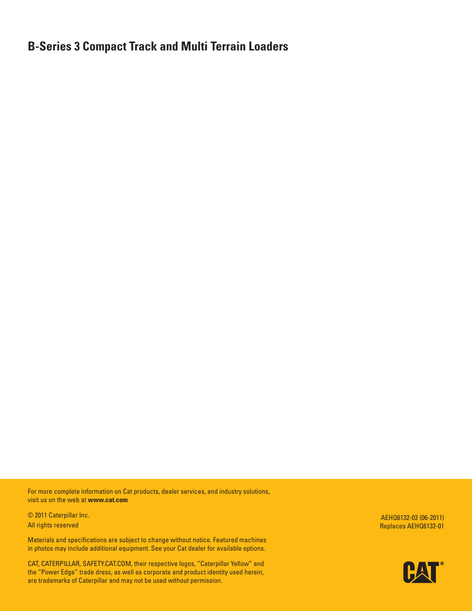 B-series 3 compact track and multi terrain loaders | Milton CAT 259B Series3 User Manual | Page 16 / 16
