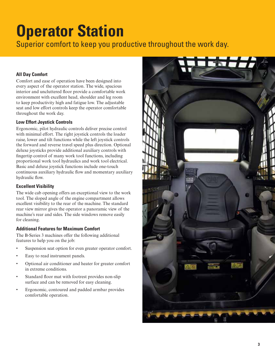 Operator station | Milton CAT 259B Series3 User Manual | Page 3 / 16
