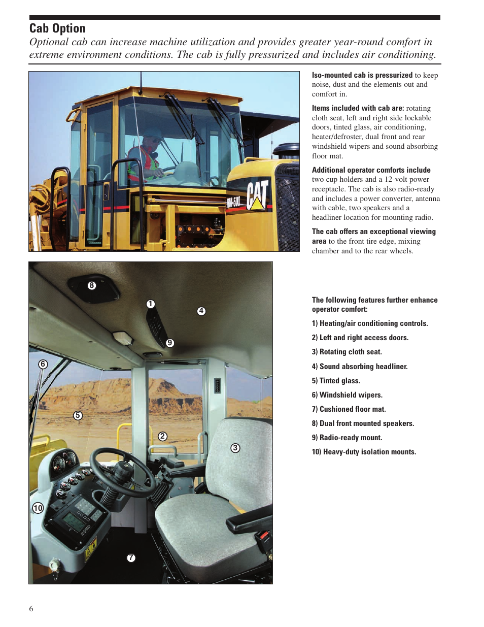 Cab option | Milton CAT RM 500 User Manual | Page 6 / 16