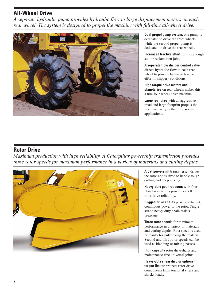 All-wheel drive, Rotor drive | Milton CAT RM 500 User Manual | Page 8 / 16