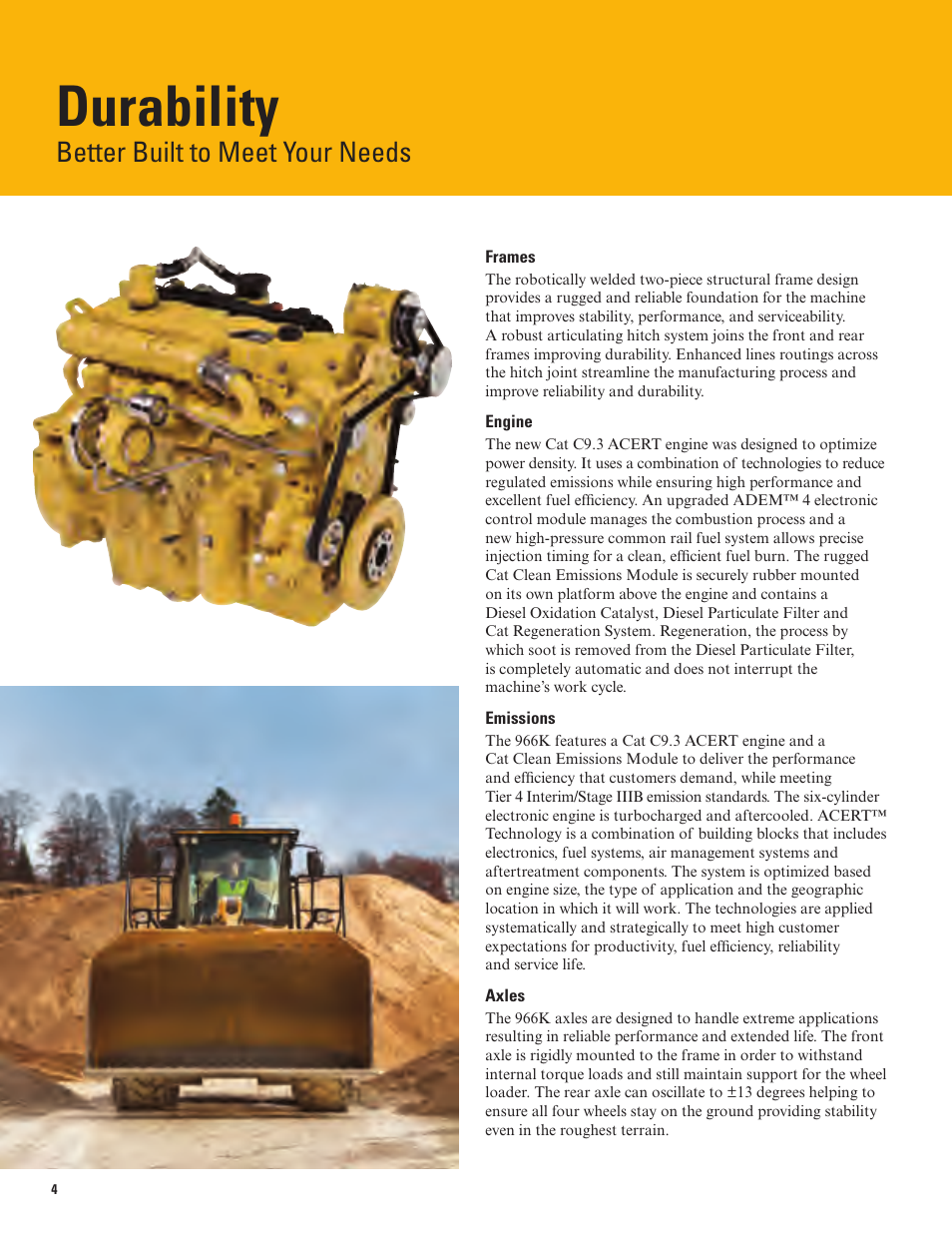 Durability, Better built to meet your needs | Milton CAT 966K User Manual | Page 4 / 28