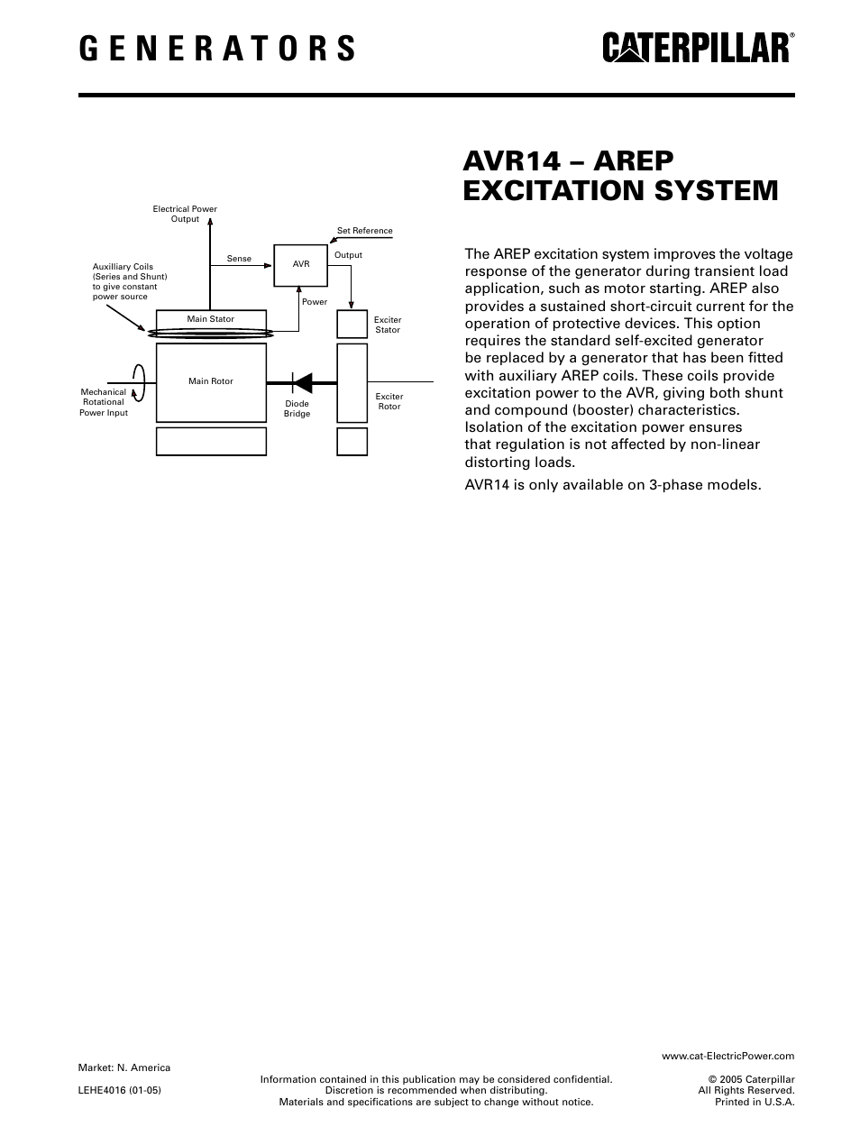 Milton CAT D100-6_S 100 kW AREP Excitation System User Manual | 1 page