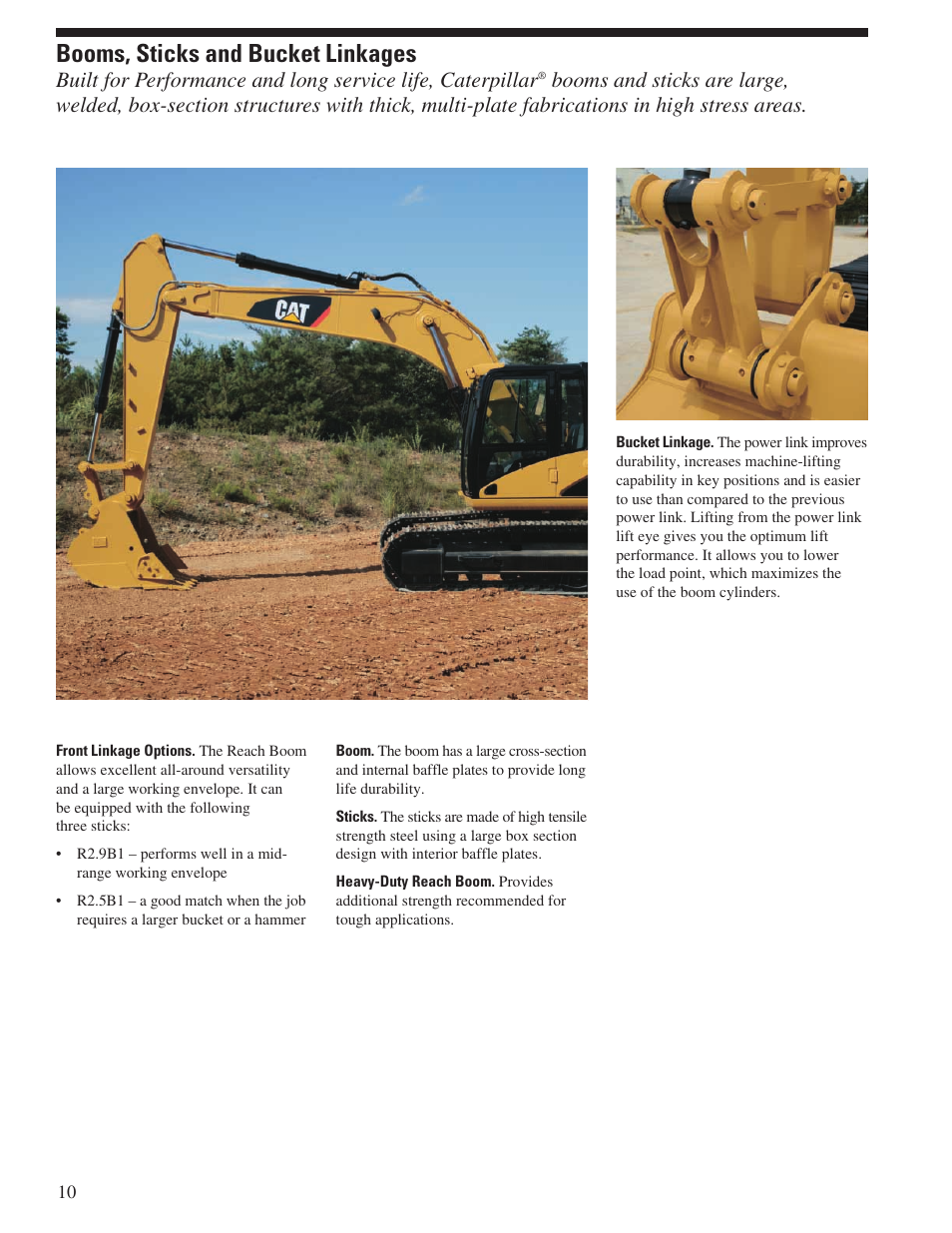 Booms, sticks and bucket linkages | Milton CAT 320D LRR User Manual | Page 10 / 28