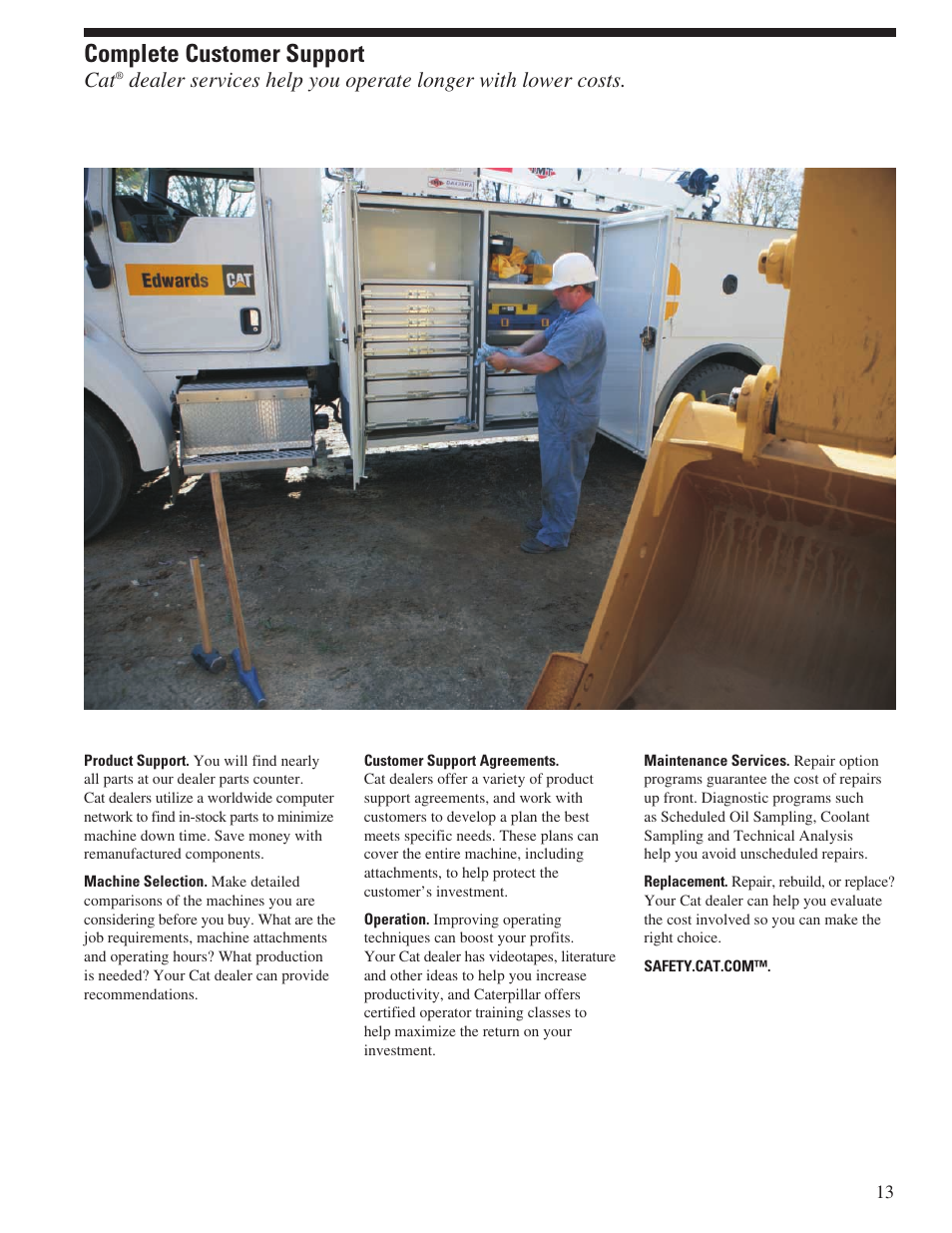 Complete customer support | Milton CAT 320D LRR User Manual | Page 13 / 28