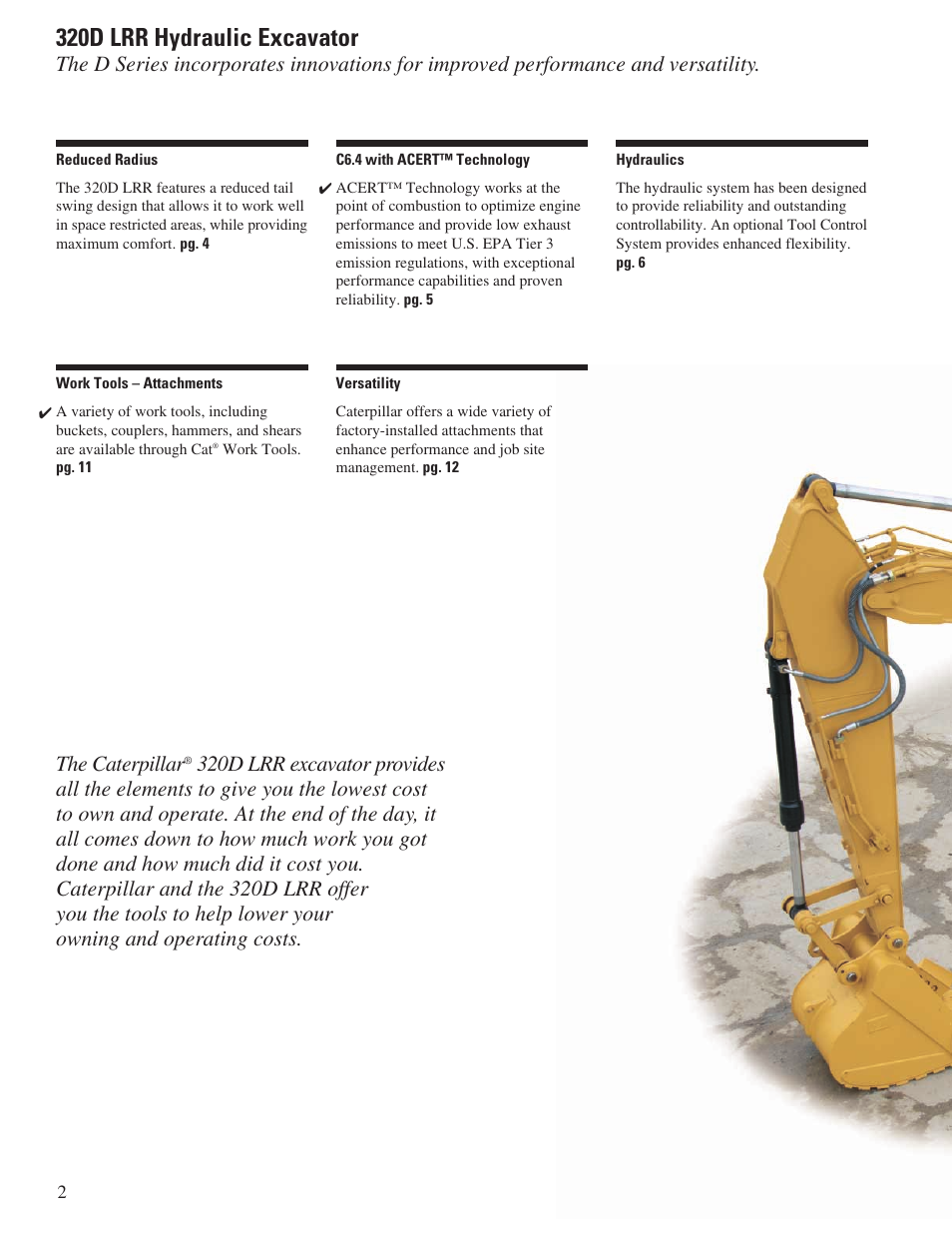 320d lrr hydraulic excavator | Milton CAT 320D LRR User Manual | Page 2 / 28