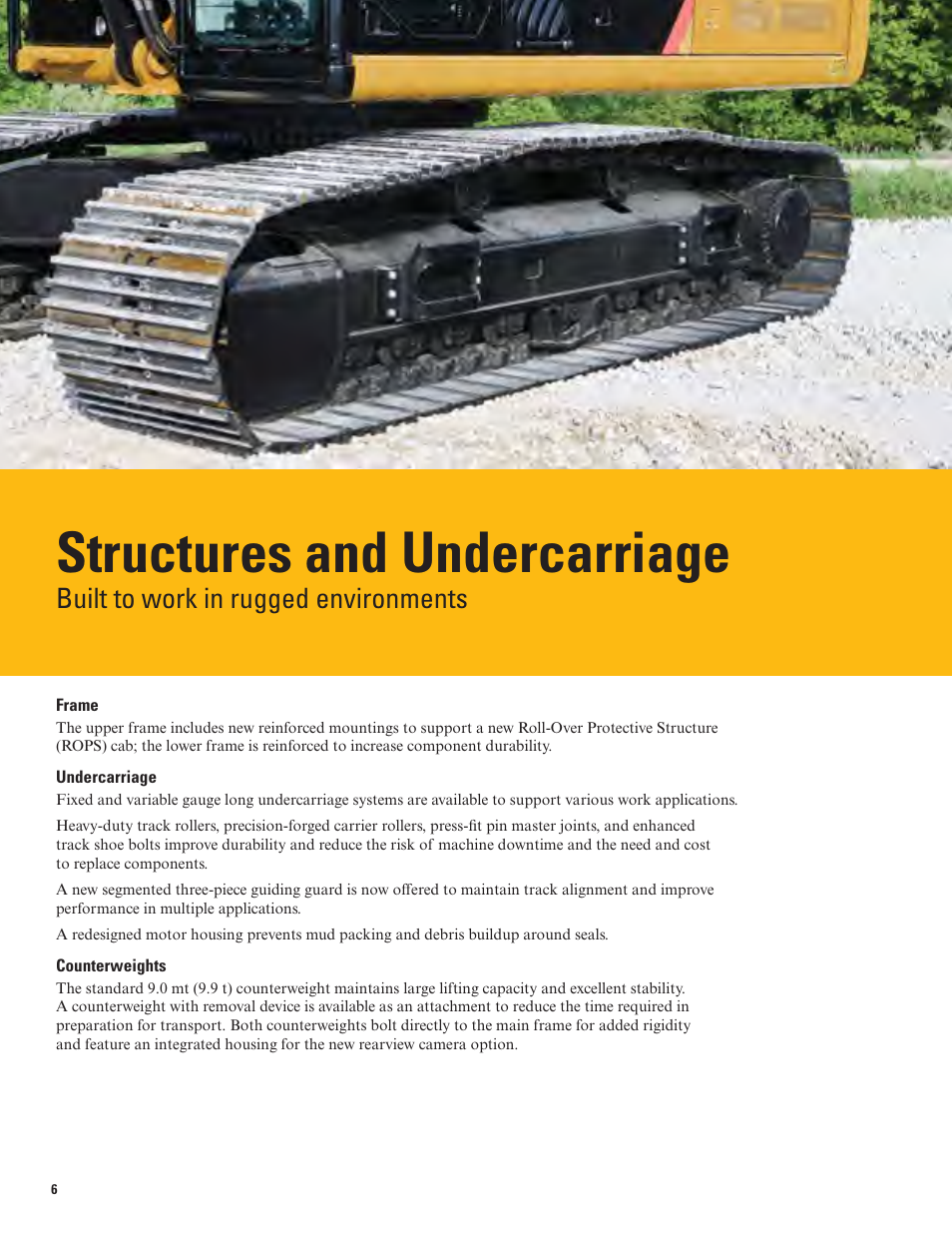 Structures and undercarriage, Built to work in rugged environments | Milton CAT 349E L User Manual | Page 6 / 32