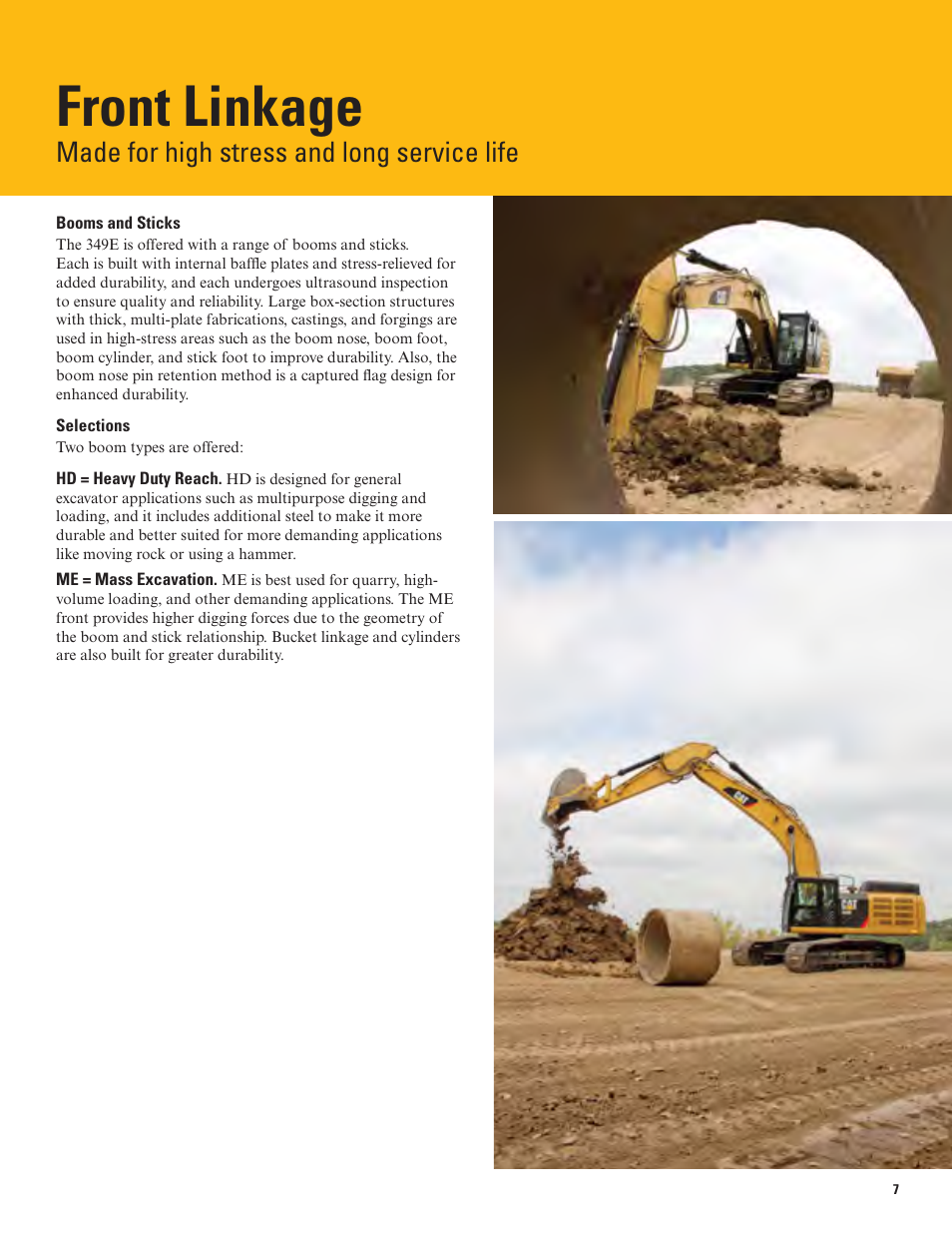 Front linkage, Made for high stress and long service life | Milton CAT 349E L User Manual | Page 7 / 32