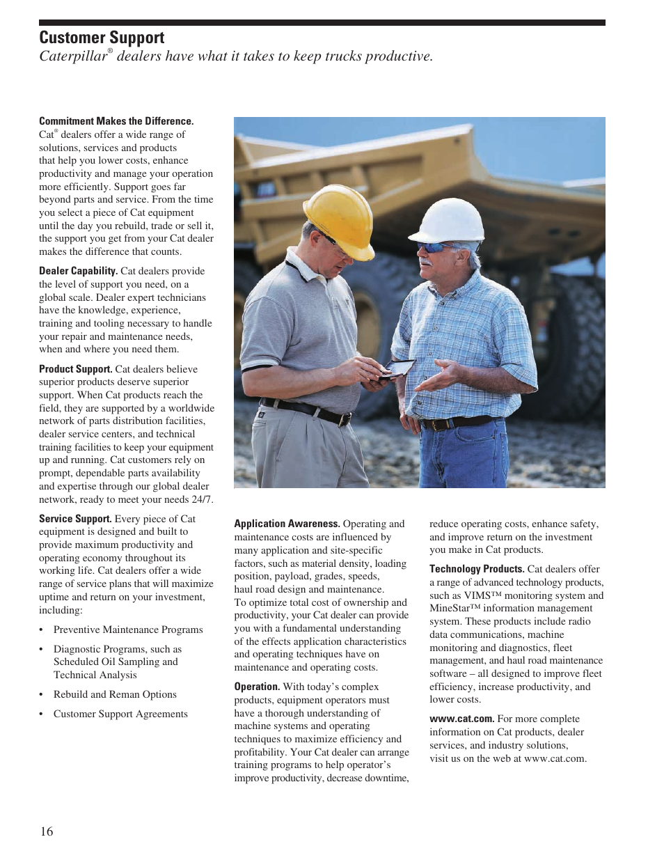Customer support, Caterpillar | Milton CAT 775F User Manual | Page 16 / 28